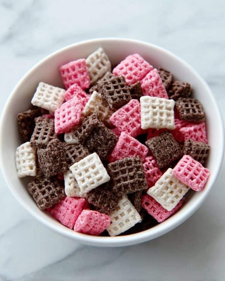 Sweet Easy Neapolitan Puppy Chow Snack Mix Recipe