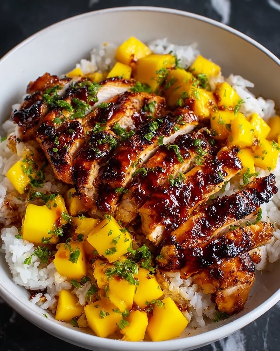 Sweet & Savory Asian Mango Glazed Chicken Recipe - Recipe Image