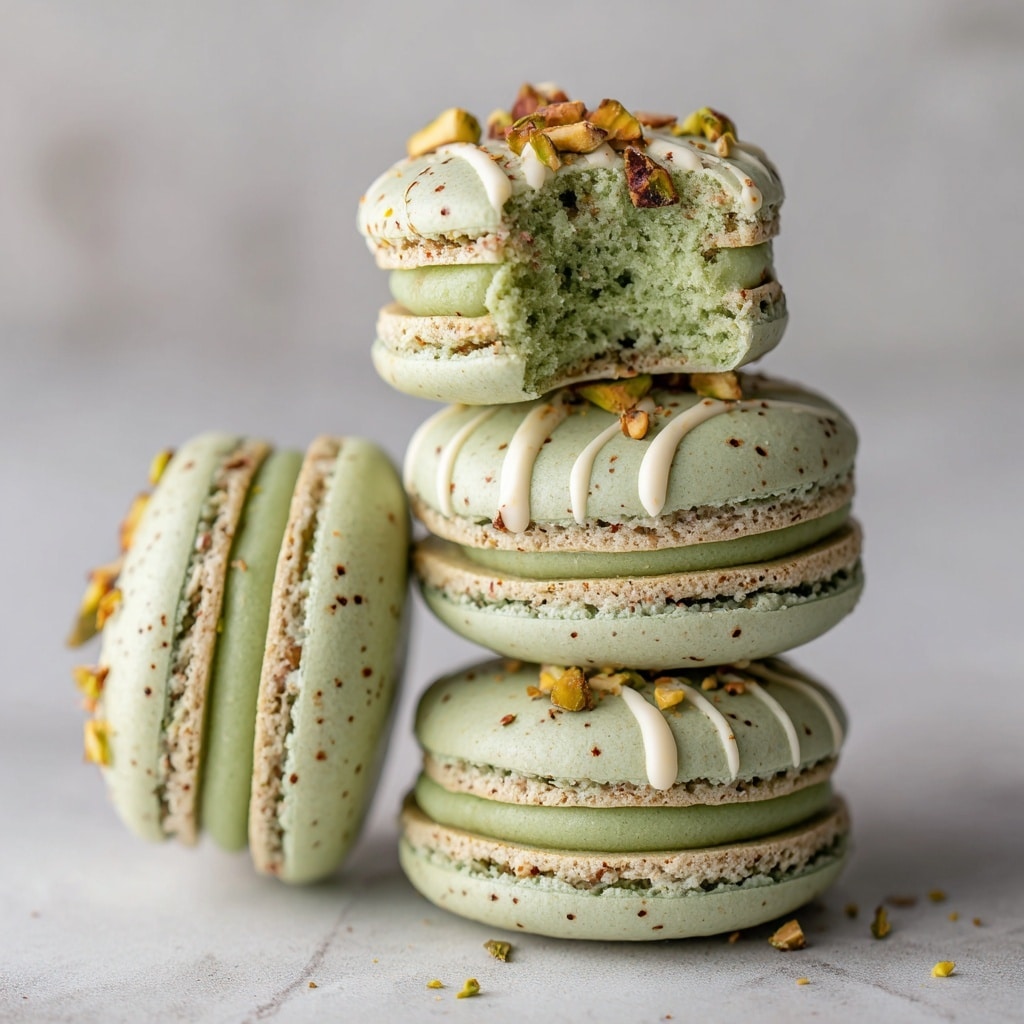 Pistachio Macarons with Green Pistachio Ganache Recipe - Recipe Image