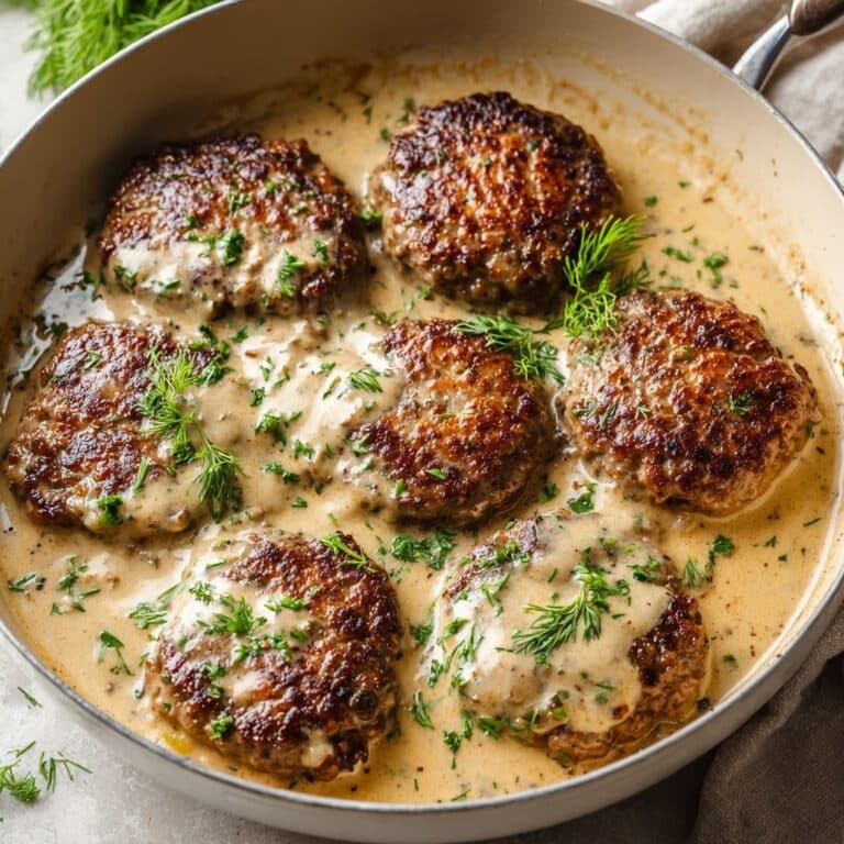 Hamburger Steak with Mushroom Red Wine Gravy Recipe