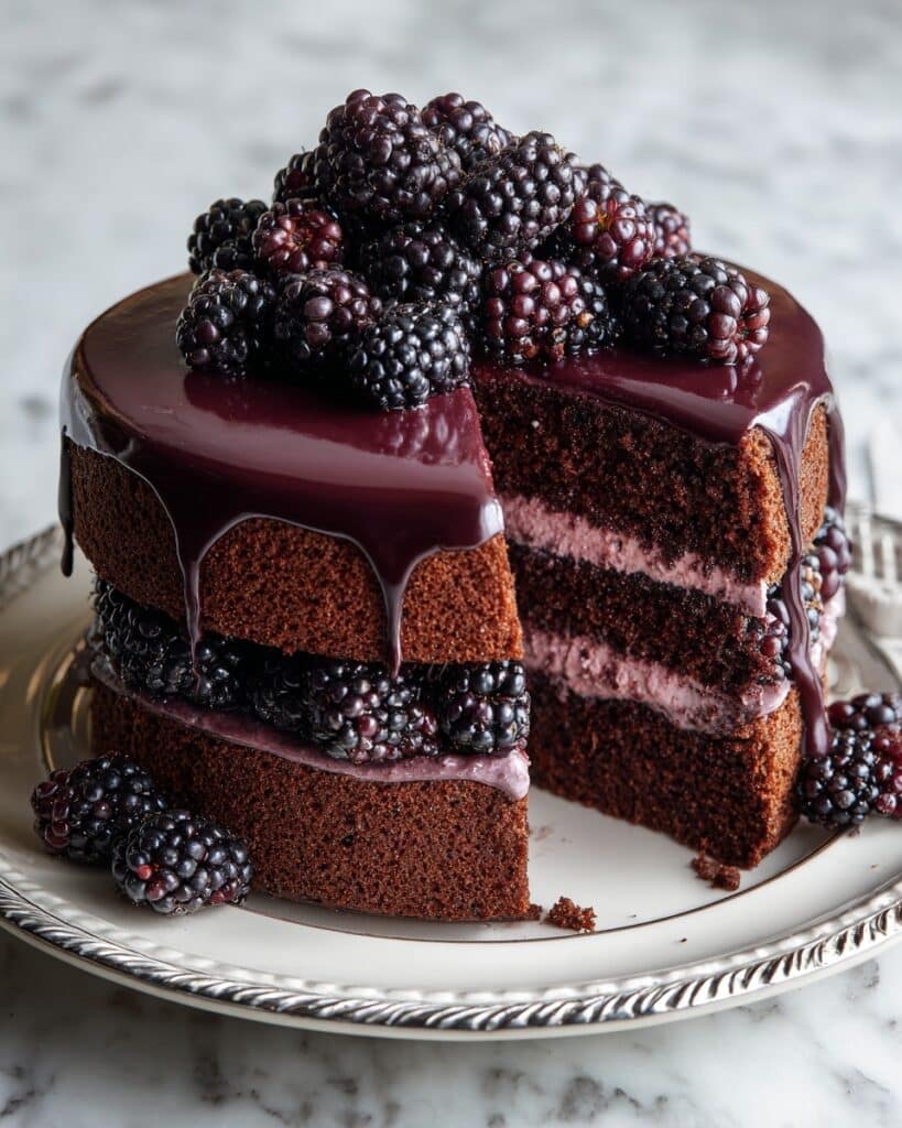 Decadent Blackberry Velvet Gothic Cake Recipe