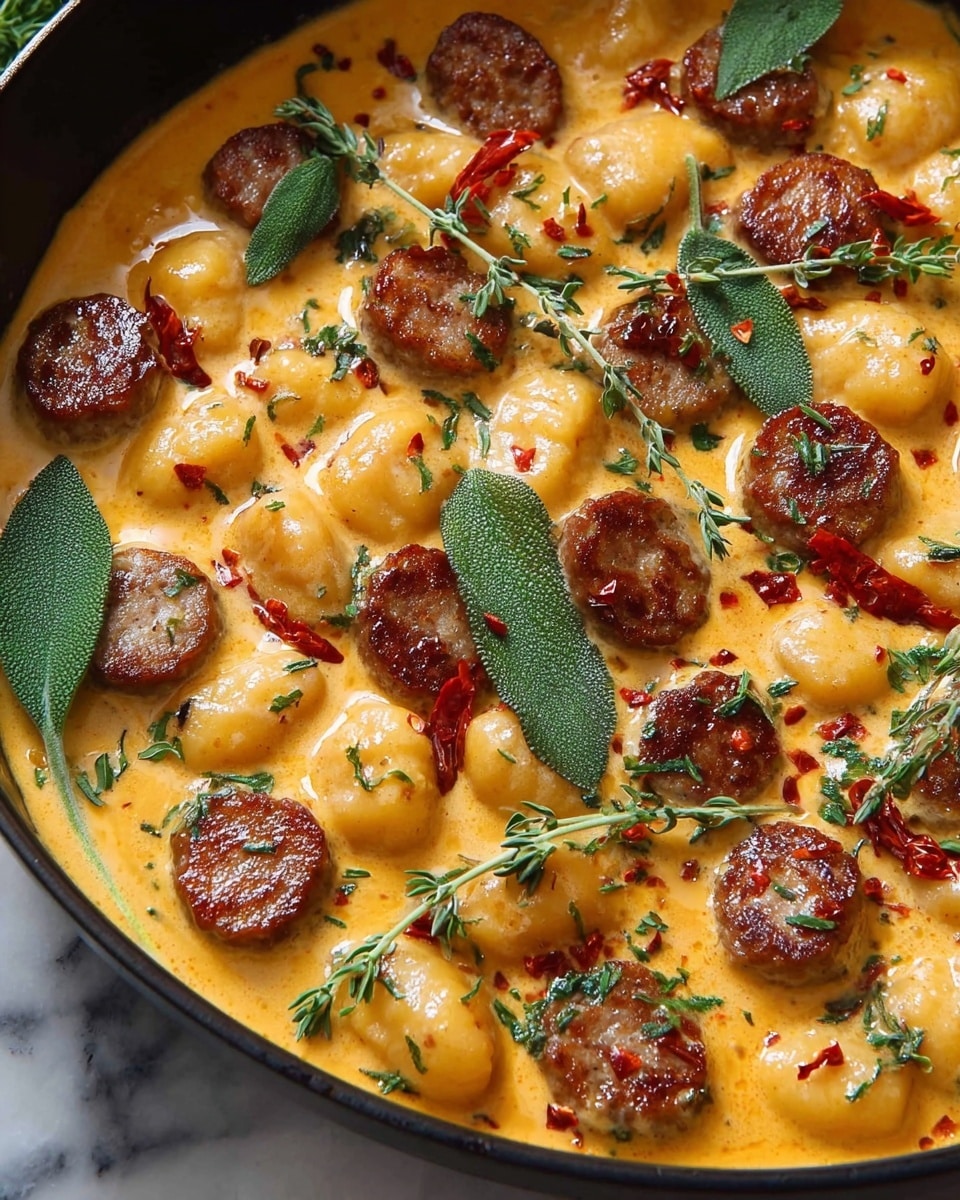 Butternut Squash Gnocchi with Sausage in Tomato Basil Sauce Recipe - Recipe Image