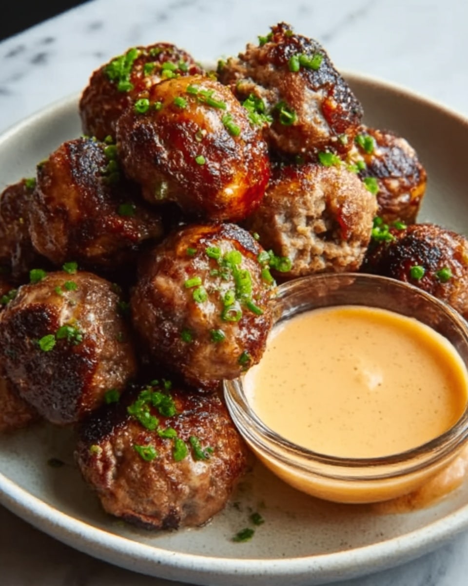 Korean BBQ Meatballs with Spicy Mayo Dip Recipe - Recipe Image