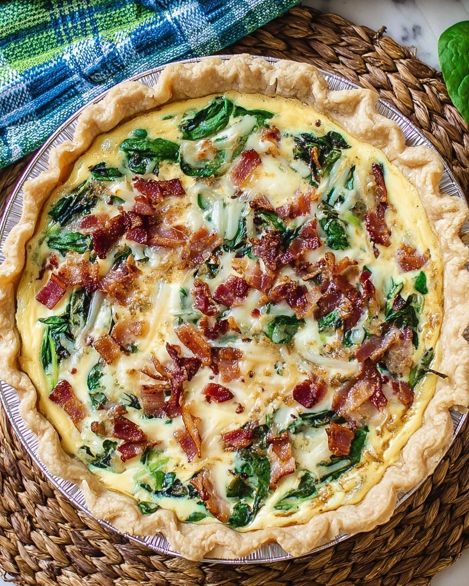 Spinach Bacon Quiche Recipe - Recipe Image