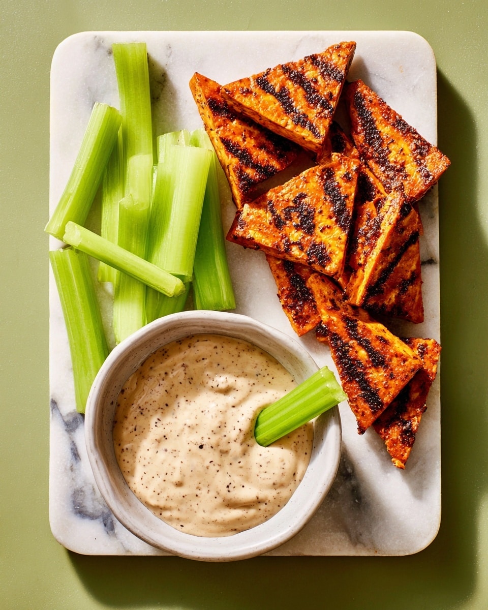 Tempeh Buffalo Wings with Vegan Ranch Recipe - Recipe Image