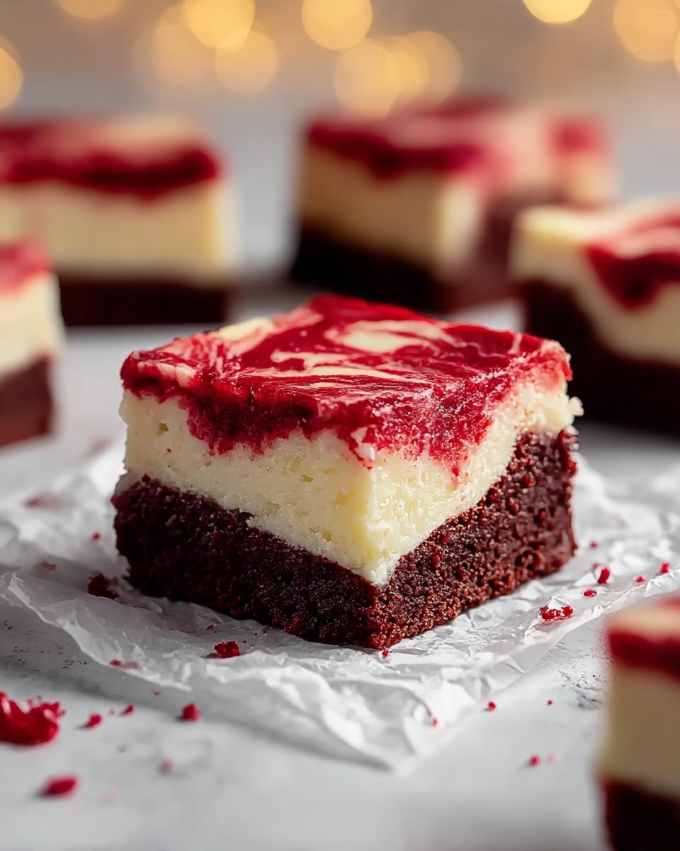 Classic Red Velvet Brownies with Cheesecake Layer Recipe - Recipe Image