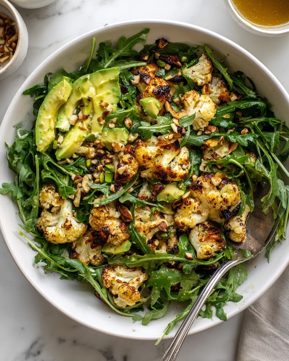 Roasted Cauliflower Salad with Creamy Honey Mustard Vinaigrette Recipe - Recipe Image
