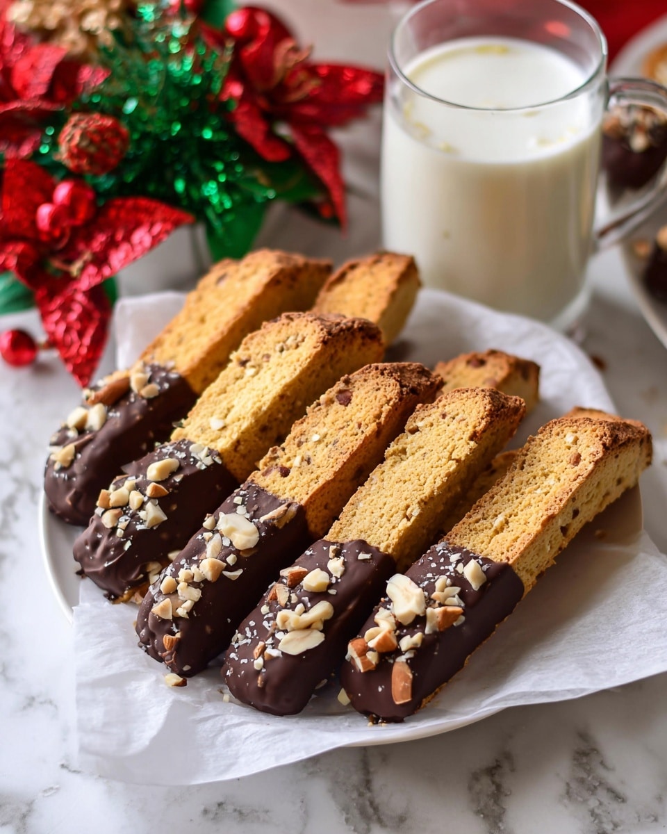 Almond Flour Biscotti with Dark Chocolate and Roasted Almonds Recipe