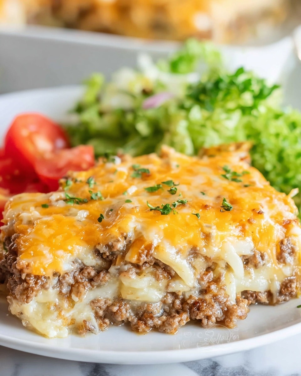 Cheesy Ground Beef Hash Brown Casserole Recipe - Recipe Image