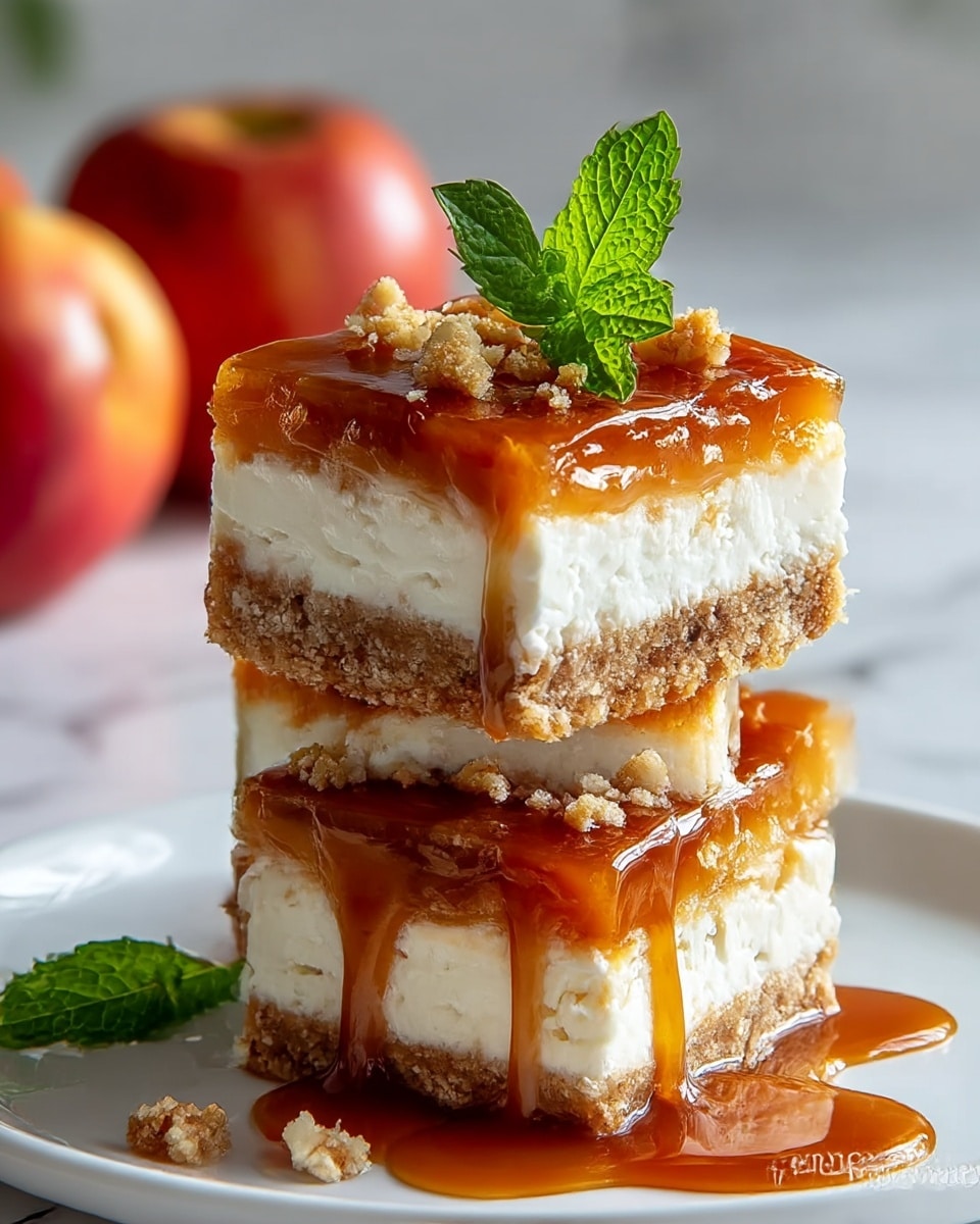 Salted Caramel Apple Cheesecake Bars Recipe - Recipe Image