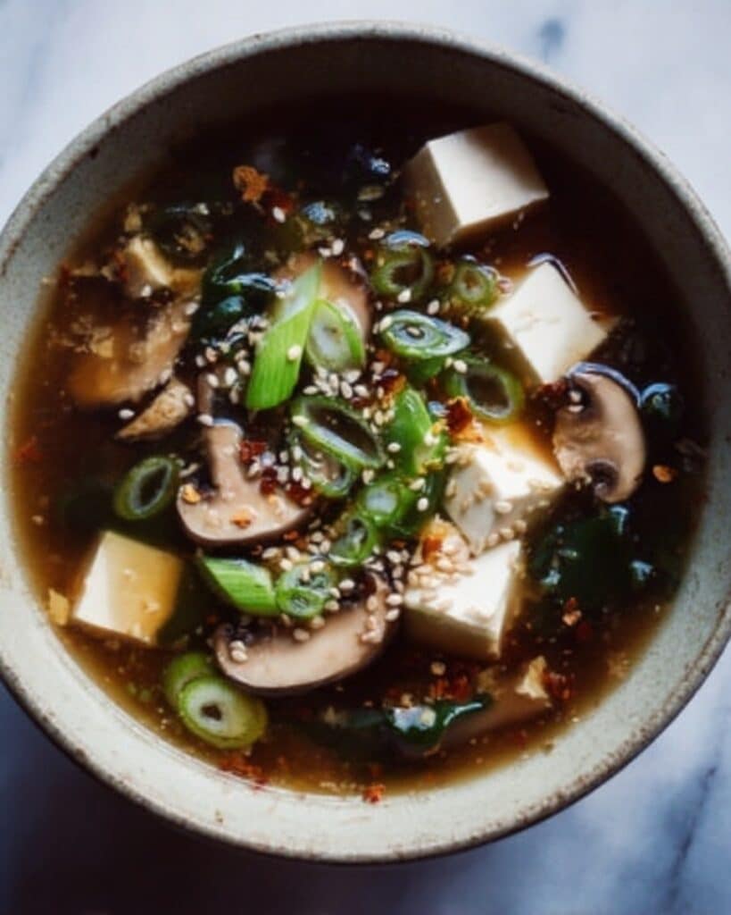 Creamy Miso Soup with Silken Tofu and Fresh Greens Recipe