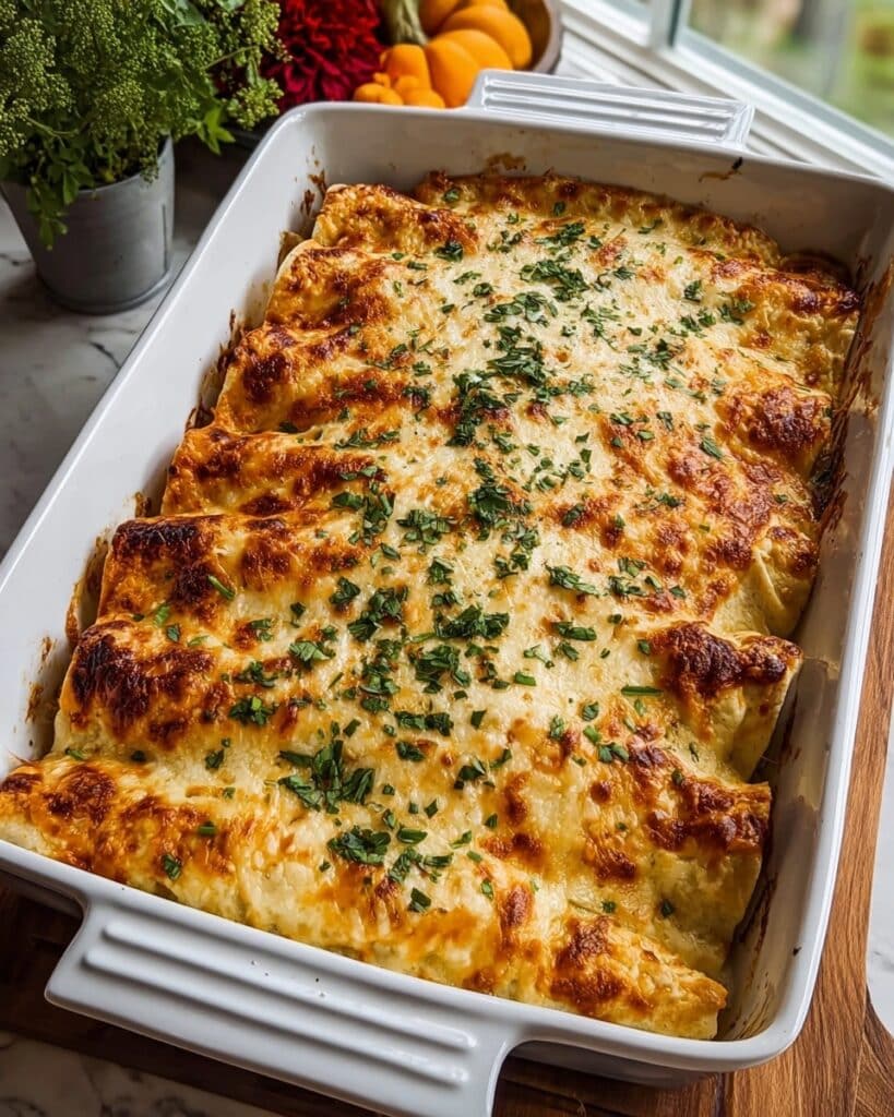Cheesy White Chicken Enchiladas Recipe